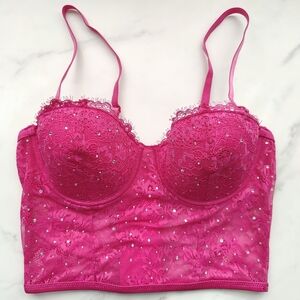 NWT INC INTERNATIONAL CONCEPTS EMBELLISHED LACE BUSTIER IN DIVINE BERRY SIZE SMA